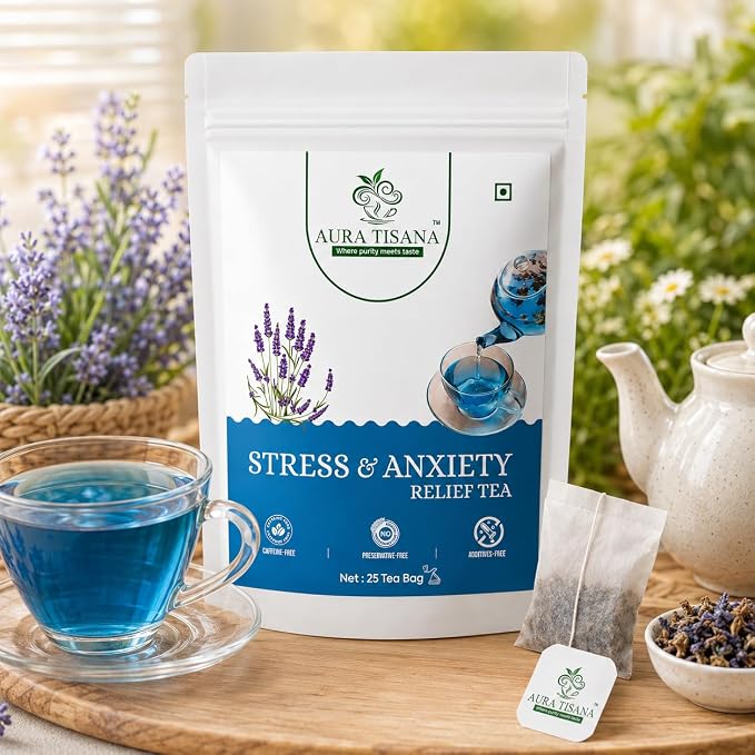 Aura Tisana Stress & Anxiety Tea | Herbal Loose Tea | 80g