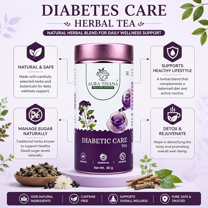 Aura Tisana Diabetes Care Tea | Herbal Loose Tea | 80g