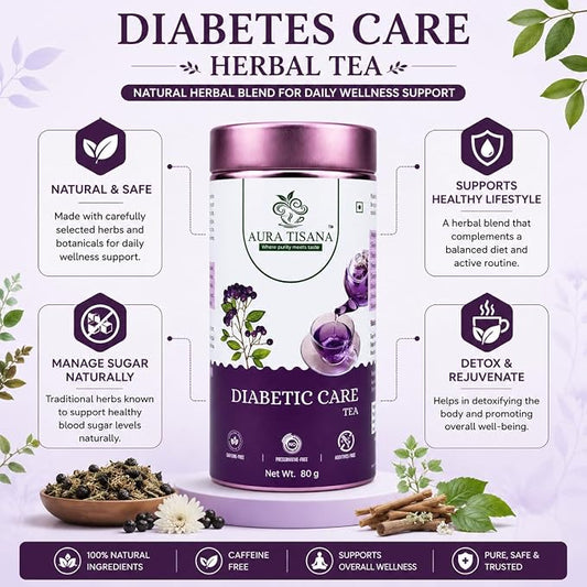 Aura Tisana Diabetes Care Tea | Herbal Loose Tea | 80g
