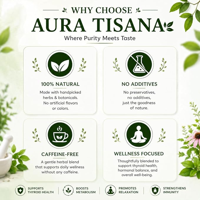 Aura Tisana Thyroid Support Tea | Herbal Loose Tea | 80g