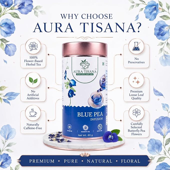 Aura Tisana Butterfly Pea Tea | Herbal Loose Tea | 80g