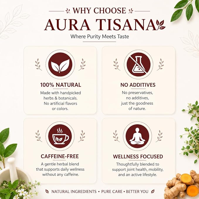 Aura Tisana Joint Care Tea | Herbal Loose Tea | 80g