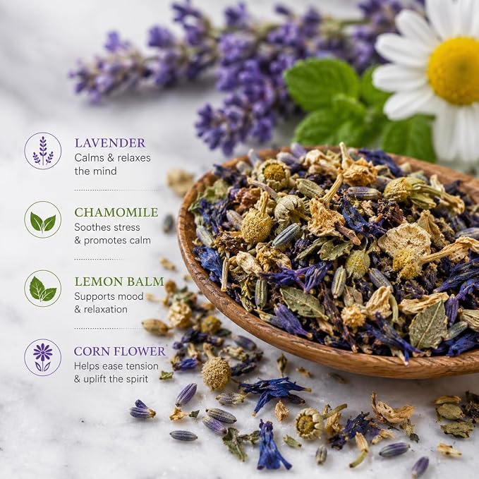 Aura Tisana Stress & Anxiety Tea | Herbal Loose Tea | 80g