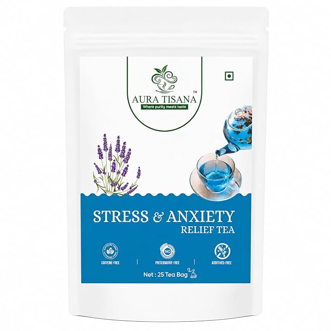 Aura Tisana Stress & Anxiety Tea | Herbal Loose Tea | 80g