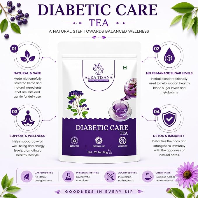 Aura Tisana Diabetes Care Tea | Herbal Loose Tea | 80g