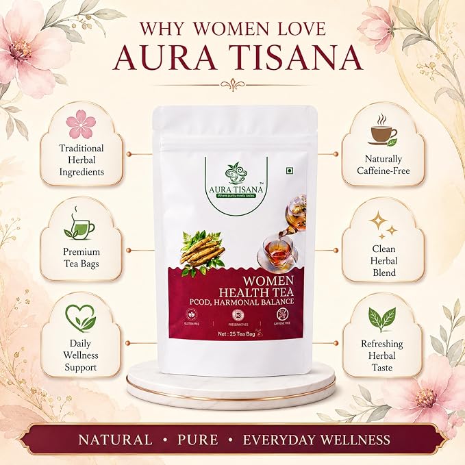 Aura Tisana PCOD Tea | Herbal Loose Tea | 80g