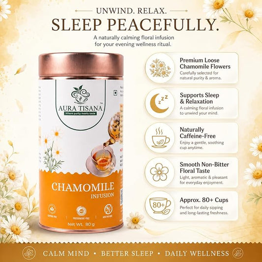 Aura Tisana Chamomile Tea | Herbal Loose Tea | 80g