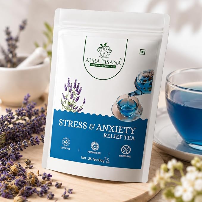Aura Tisana Stress & Anxiety Tea | Herbal Loose Tea | 80g