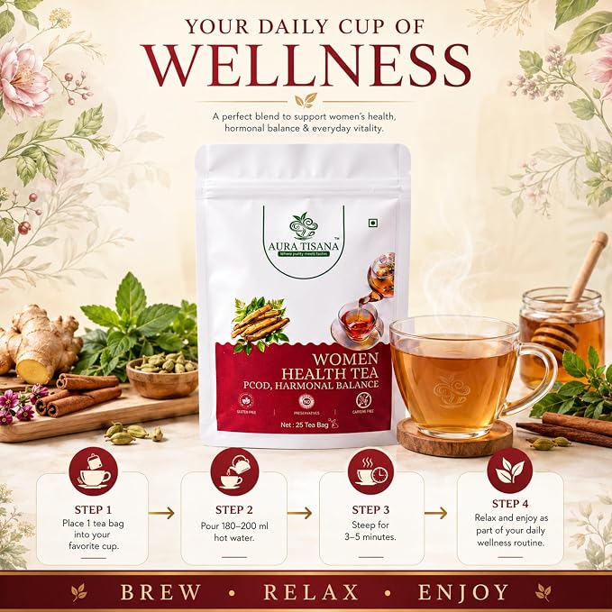 Aura Tisana PCOD Tea | Herbal Loose Tea | 80g